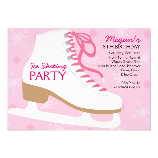 Ice Skating Party Invitations - Pink