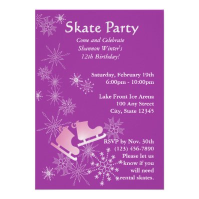 Ice Skating Party Invite