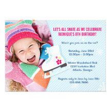 Ice Skating Party Photo Invite