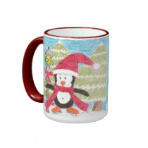 ice skating penguin, ice skating penguin mugs by ArianeC ice skating penguin, ice skating penguin mugs
