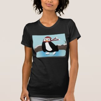Ice Skating Penguin T-shirt