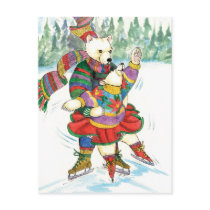Ice Skating Polar Bears postcards