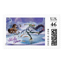 Ice Skating Postage Stamps