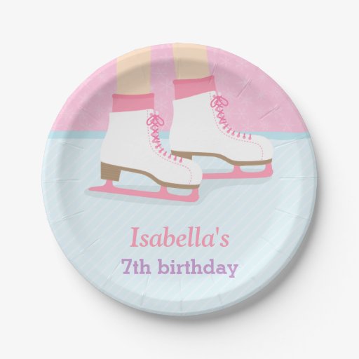 Ice Skating Rink Girls Birthday Party Supplies Paper Plate Zazzle