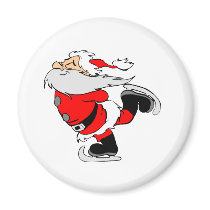Ice Skating Santa magnets