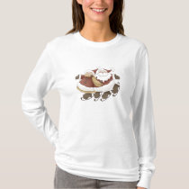 Ice Skating Santa & Mrs. Claus by Trina Clark t-shirts