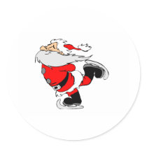 Ice Skating Santa stickers by TeeZazzle Ice Skating Santa stickers