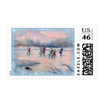 ICE SKATING & SNOWFLAKES by SHARON SHARPE postage by sharonsharpe ICE SKATING & SNOWFLAKES by SHARON SHARPE postage
