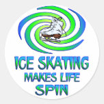 Ice Skating Spins Round Stickers