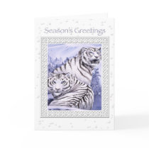 Ice Tigers Christmas Card by Nightmareartist Ice Tigers Christmas Card