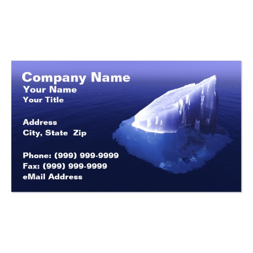 Iceberg in Clear Blue Water Business Card Template (front side)