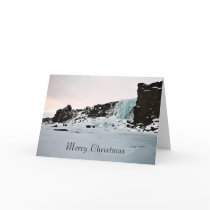 Icebound waterfall at Thingvellir cards