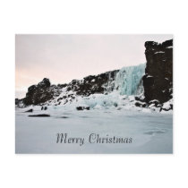 Icebound waterfall at Thingvellir postcards