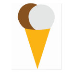 Icecream cone chocolate vanilla post cards