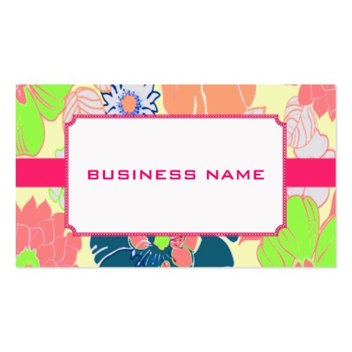 Icecream poppies retro florals profile cards business card (back side)