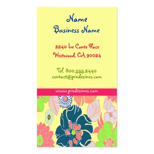 Icecream poppies retro florals profile cards business card (front side)