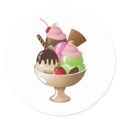 IceCreamSundae Round Sticker