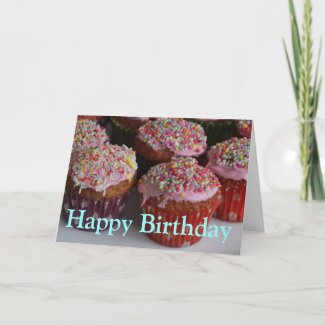 Iced cakes Happy Birthday Card card