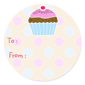 Iced Cupcake Gift Tag Sticker sticker