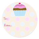 Iced Cupcake Gift Tag Sticker