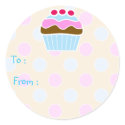 Iced Cupcakes Gift Tag Sticker
