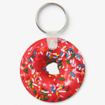 Iced Donut with Sprinkles Keychain by CarriesCamera Iced Donut with Sprinkles Keychain