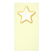 Iced Star Cookie. Yellow and Cream. Custom Photo Card