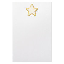 Iced Star Cookie. Yellow and White. Customized Stationery