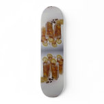 Iced tea in glass tumbler with lemon slice skateboard deck