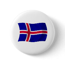 Iceland Flag Button by LivingFlags2 Iceland Flag Button