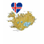Iceland Flag Heart and Map Fitted AA T-Shirt