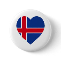 Iceland Flag Heart buttons by Vexillophile Iceland Flag Heart buttons