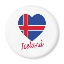 Iceland Flag Heart Fridge Magnet