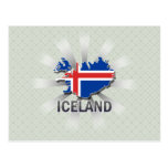 Iceland Flag Map 2.0 Postcard
