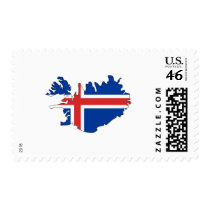 Iceland flag map postage by FlagStore Iceland flag map postage