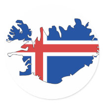 Iceland flag map stickers by FlagStore Iceland flag map stickers