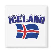 Iceland Flag (w/inscription) Refrigerator Magnets