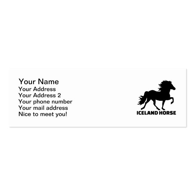 Iceland horse pack of skinny business cards