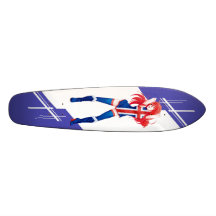Iceland Manga Anime girl dressed in Flag Icelandic Skate Boards