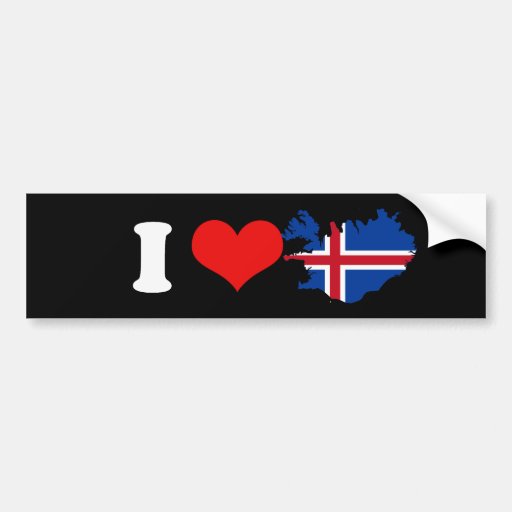 ICELAND MAP BUMPER STICKERS