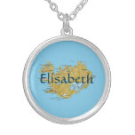 Iceland Map + Name Necklace