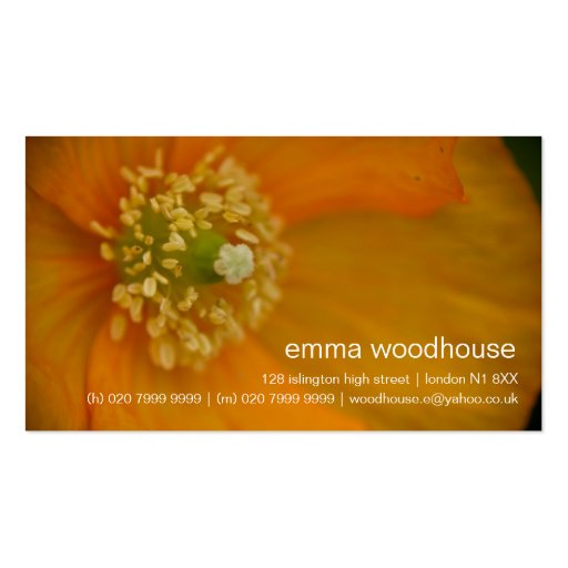 Iceland Poppies â€¢ Personal Business Card (front side)