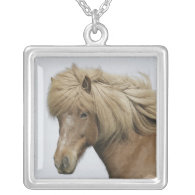 Iceland. Portrait of an Icelandic horse. Custom Necklace