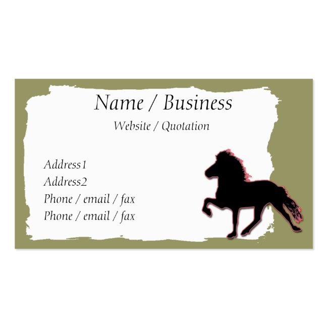 Icelandic Horse Banner Profile Business Cards