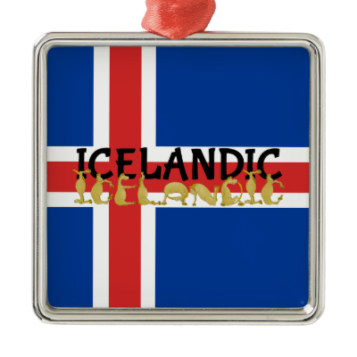 Icelandic Horse | Flag of Iceland Square Metal Christmas Ornament