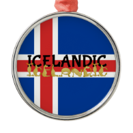 Icelandic Horse | Flag of Iceland Round Metal Christmas Ornament