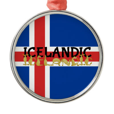 Icelandic Horse | Flag of Iceland Round Metal Christmas Ornament