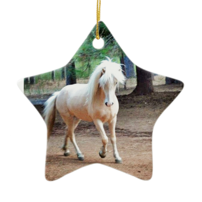 Icelandic Horse Double-Sided Star Ceramic Christmas Ornament