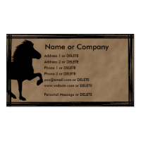 Icelandic Horse Silhouette Personal Profile Business Card Template