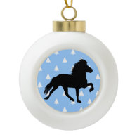 Icelandic Horse White Christmas Trees Ornaments